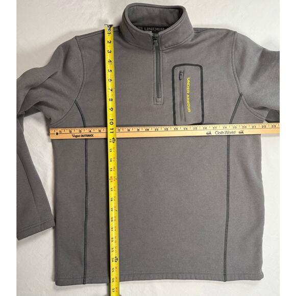 Under Armour Jacket Mens Gray Soft Shell 1/4 Zip‎ Pocket MEDIUM - Picture 9 of 9
